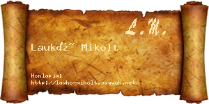 Laukó Mikolt névjegykártya